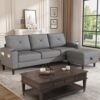 78" Convertible Sectional Sofa Couch, L-Shaped Sofa Couch for Living Room, Grey Couches Linen Fabric 3 Seat Sectional Sofa with Storage Reversible Ottoman for Small Space/Apartment/Office