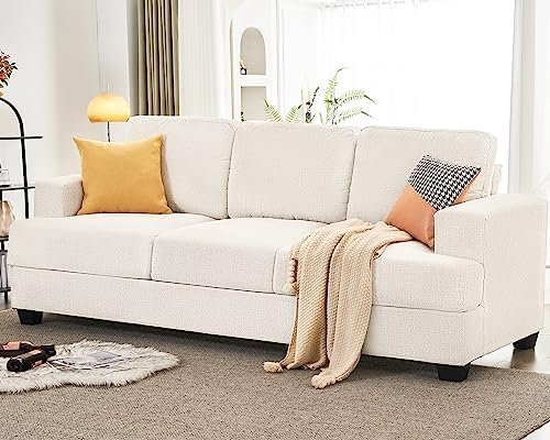 89 Inch Sofa, Comfy Sofa Couch with Extra Deep Seats, Modern Sofa- 3 Seater Sofa, Couch for Living Room Apartment Lounge, Beige Chenille