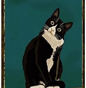 Bathroom Tuxedo Cat Wall Decor Funny Metal Sign 8x12 Inch - Are You Pooping - Wall of Glory Decor Black Cat Sign