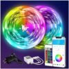 DAYBETTER LED Strip Lights 130ft (2 Rolls of 65.6ft) Color Changing Lights Strip for Bedroom, Desk, Indoor Room Bedroom Brithday Gifts RGB Decor with Remote and 24V Power Supply