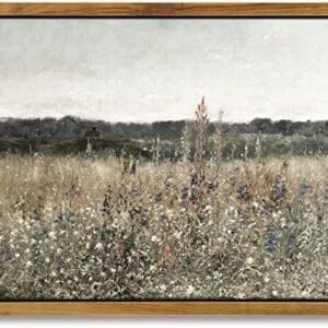 InSimSea Framed Canvas Wall Art Home Decor, Meadow with Flowers Painting Wall Art Prints, Canvas Wall Art for Living Room Decor Bedroom Home Bathroom Wall Decor 8x10in