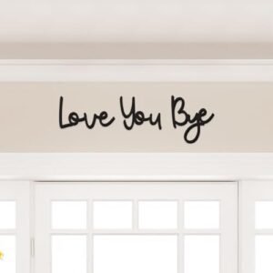 LOVE YOU BYE Wood Sign Home Decor Boho Decor 21.6” Wall Decor Express Love and Warm for Your Family Lovers Wall Art Gift Hallway Entryway Door Valentine Decorations For Home