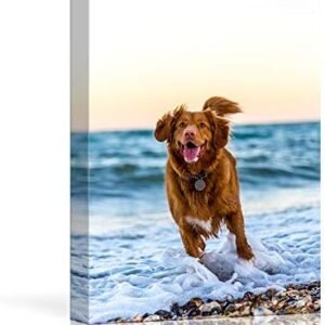 Personalized Pictures to Canvas for Wall, Custom Canvas Prints with Your Photos for Pet/Animal, Framed 10x8 inches