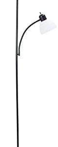 Simple Designs LF2000-BLK Mother-Daughter Floor Lamp with Reading Light, Black