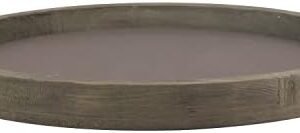 Stonebriar Large 11.8" Decorative Rustic Farmhouse Worn Natural Wood and Metal Tray