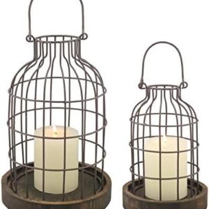 Stonebriar SB-5393C 2PC Wire METAL CLOCHE SET, Set of 2, Brown