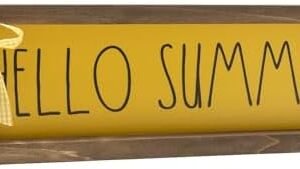 Summer Decorations For Home Hello Summer Wooden Sign Wall Table Centerpieces Shelf Mantle Office Decorative Wood Signage Rustic Farmhouse House Indoor Seasonal Decor