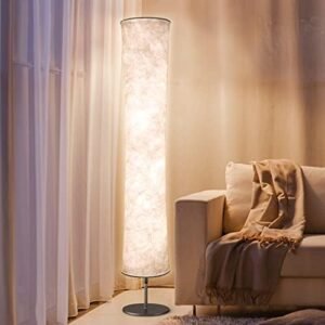 Torchlet LED Standing Lamp with Remote Control, Adjustable Color Temperature and Brightness, Modern Floor Lamp with Fabric Shade for Bedroom, Living Room