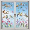 Vibrant Spring & Summer Window Clings - 78 PCS of Butterfly, Tree Branch Hummingbird, and Tulip Anti-Collision Window Stickers for Seasonal and Home Decor Delight