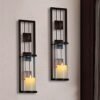 Wall Sconce Candle Holder Metal Wall Decorations for Living Room, Bathroom, Dining Room, Set of 2