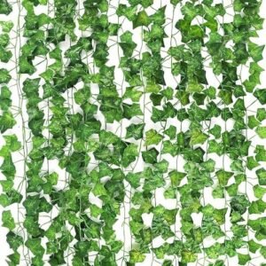 14 Pack 98 Feet Fake Ivy Leaves Artificial Garland Greenery Hanging Plant Vine for Bedroom Wall Decor Wedding Party Room Astethic Stuff