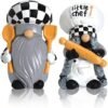 2 Pack Kitchen Chef Gnomes Farmhouse Gnomes Decor Christmas Swedish Tomte Gnomes Resin Gnome Figurines Tiered Tray Collectible Tabletop Cooking Decor for Kitchen Home Office