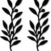 2 Pieces Wooden Vine Olive Branch Leaf Leaf Wall Decor,Farmhouse Signs for Living Room Decoration (Black)