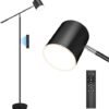 2024 LED Floor Lamps for Living Room, Modern 71" Swing Arm Tall Standing Lamp with Remote & Touch Control, 12W/1000LM Bright Dimmable Floor Lamp for Bedroom, Office, Reading, Sewing and Craft, Black