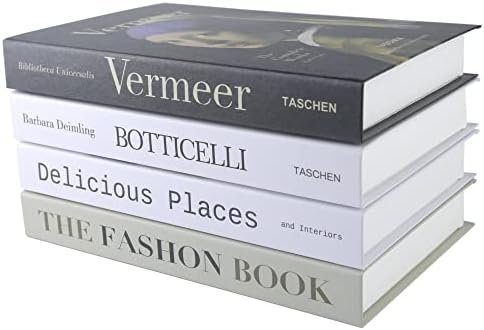 4 Pcs Decorative Books for Home décor,Black and whiteshelf Decor Accents Library décor for Home Sweet Stacked Books