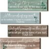 4 Pieces Bible Verses Wall Decor Psalms Scripture Wooden Christian Sign Rustic Wall Art Prayer Decorations for Home (Delicate)