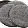 4291195N Furniture Caster Cups Round with Carpeted Bottom for Hard Floor Surfaces (4 Piece), 4 Inch, Gray