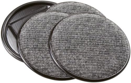 4291195N Furniture Caster Cups Round with Carpeted Bottom for Hard Floor Surfaces (4 Piece), 4 Inch, Gray