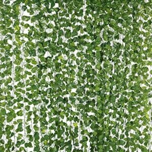 78-Ft 12 Pack Silk Artificial Ivy Vines Leaf Garland Plants Hanging Wedding Garland Fake Foliage Flowers Home Kitchen Garden Office Wedding Wall Decor