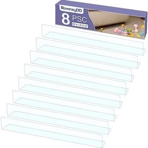 8 Pack Toy Blocker for Furniture, Clear Under Couch Blocker, Stop Things Going Under Sofa or Bed, 16" L x 1.6" H, Adjustable Gap Bumper for Furniture with Strong Tape