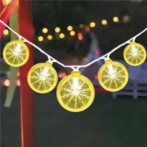 8.5Ft LED Lemon String Lights with 10 3D Lemon Shaped Lights, Lemon Decorations Plug in Lemon Fairy String Lights for Indoor Outdoor,Bedroom,Home,Summer Party Decor