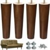 AORYVIC Furniture Leg Sofa Legs Replacement Wood 8 inch Mid Century Dresser Legs with 5/16 inch Bolt Set of 4