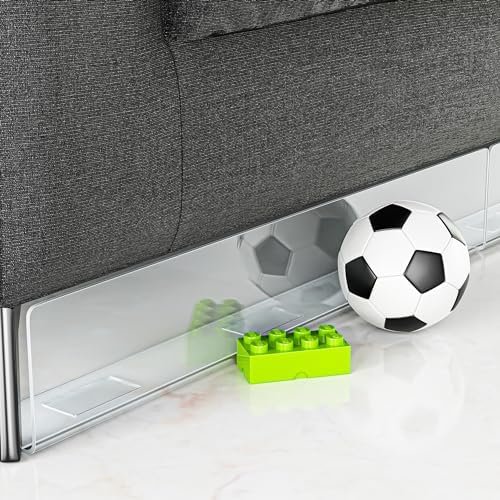 APOCAlLIS Transparent Toy Blocker for Under Furniture, Under Couch Blocker (4" H 16" L)，8 Pack Bed Blockers for Under Bed