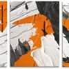 Abstract Canvas Wall Art for Living Room Modern Abstract Artwork for Home Wall Decor Orange Abstract Canvas Pictures Printed Art Bedroom Decorations 3 Panels Ready to Hang S