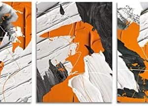 Abstract Canvas Wall Art for Living Room Modern Abstract Artwork for Home Wall Decor Orange Abstract Canvas Pictures Printed Art Bedroom Decorations 3 Panels Ready to Hang S