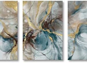 Abstract Wall Art for Bathroom Decor Watercolor Painting Marble Vortex Modern Canvas Prints Painting for Living Room Bedroom Home Office Decor