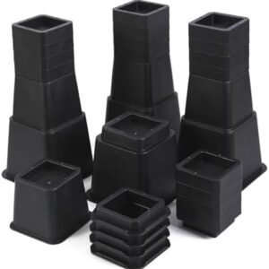 Adjustable Bed Furniture Risers - Elevation in Heights 1,2,3,4,5,6,7,8,9,10to 12 Inches Heavy Duty Risers for Sofa and Table, Bed Lifts Risers Pack of 16,Supports up to 2000 lbs (1-12inch)