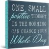 Barnyard Designs 'One Small Positive Thought' Wooden Box Sign Motivational Desk Decor, Primitive Decor Office Desk Decorations for Women Office Bathroom Shelf Decor, Inspirational Desk Decor, 5x5