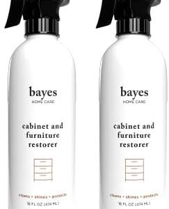 Bayes High-Performance Furniture, Cabinet Cleaner and Polish - Cleans, Conditions, and Preserves Fine Wood Furniture and Cabinetry - 16 oz, 2 Pack