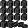 Bed Risers (Set of 16) Adjustable Furniture Risers Heavy Duty Stackable Bed Lifts Risers Desk Leg Riser Square Bed Elevators Bed Frame Risers for Mattress Table Sofa Chair Couch (Black,2.2 Inch)