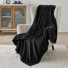 Bedsure Black Fleece Blanket 50x70 Blanket - 300GSM Soft Lightweight Plush Cozy Blankets for Bed, Sofa, Couch, Travel, Camping