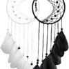 Black White Dream Catchers - Handmade Moon Dream Catcher for Bedroom, Home Decor Wedding Wall Decor, Gifts for Couples(Black and White)