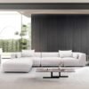 COLAMY 143" Sectional Sofa Couch for Living Room, Oversized Convertible L-Shaped Sofa Set Couches with Ottoman and 4 Back Pillows, Modern 3-Seater Fabric Couch Sofa- Beige