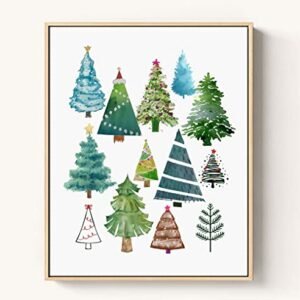 Christmas Tree Art Print Seasonal Home Decor Watercolor Christmas Sign Christmas Wall Art Holiday Wall Decor Christmas Decor UNFRAMED (8x10 INCH)