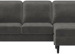 CosmoLiving by Cosmopolitan Cosmoliving Strummer Reversible Sectional Couch Sofa, Light Gray