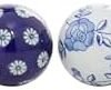 Deco 79 Ceramic Round Orbs & Vase Filler with Varying Patterns, Set of 6 3"D, Blue