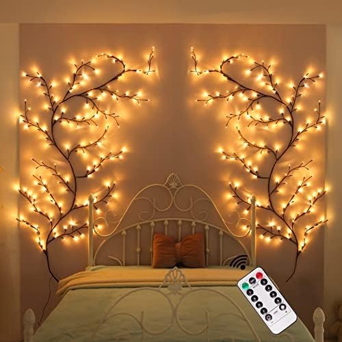 Enchanted Willow Vine 9.5FT, 160 LEDs Vines for Room Decor with Remote, Vine Lights for Wall Home Decorations with 20 Clips & Tapes, Plug in, 1 PC