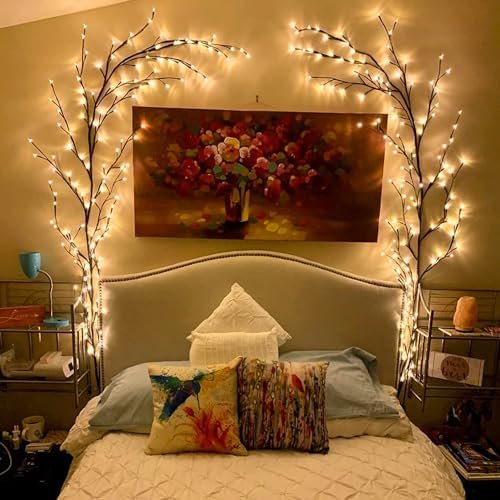 Enchanted Willow Vine Light, Christmas Decorations Flexible DIY Vines for Room Decor, 144 LEDs Artificial Plants Tree Branches,7.5FT Vines with Lights for Wall Bedroom Living Room Decor(1PCS)