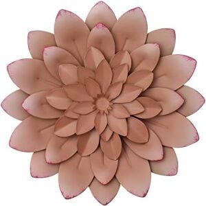 Everydecor 3D Metal Succulent - Pink, Hand Painted, Hanging Flowers Wall ArtDecor for Living Room, Bedroom, Kitchen, Bathroom for Indoor & Outdoor Decor