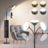 Floor Lamp, 18W Upgraded Super Bright LED Floor Lamps for Living Room Bedroom with Soft Gooseneck Stepless Dimming & Color 76inch Tall Standing Lamp with Remote & Touch Control Work with Smart Plug