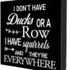 Funny Office Quote I Don't Have Ducks or a Row Wooden Box Sign Desk Decor Rustic Humorous Wood Block Plaque Box Sign for Home Living Room Shelf Table Decoration (5 X 5 Inches)(Black)