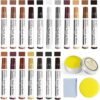 Furniture Markers Touch Up, 18 Colors Wood Markers Furniture Repair Kit with Wood Polish Wax, Upgrade Wood Floor Repair Kit, Wood Pens for Scratches, Table, Cabinet, Bedpost