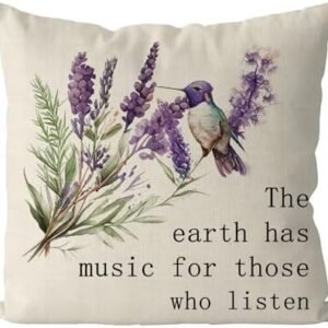 GAGEC Spring Pillow Covers 20x20 Inch Lavender Birds Throw Pillowcase Seasonal Home Sofa Bedroom Living Room Holiday Cushion Case Farmhouse Decorations