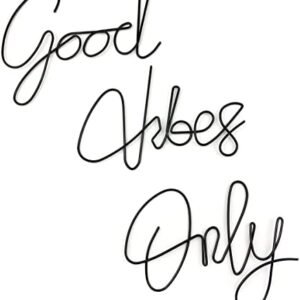 Good Vibes Only Wall Decor Signs Metal Letters Wall Decor Inspirational Wall Decals for Room Office Home Wall, 9x6 Inches