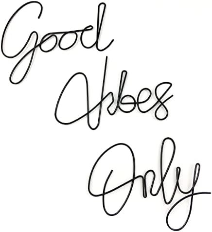 Good Vibes Only Wall Decor Signs Metal Letters Wall Decor Inspirational Wall Decals for Room Office Home Wall, 9x6 Inches