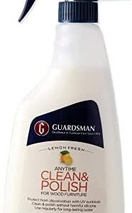 Guardsman Anytime Clean & Polish Wood Cleaner & Furniture Polish for Cabinets, Tables, and Other Wood Surfaces, Spray Bottle, Lemon Fresh, 16 Fluid Ounces